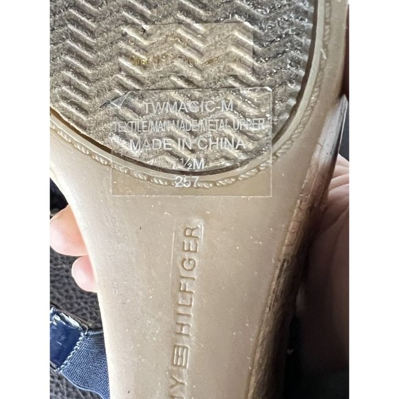 Tommy Hilfiger Ladies Shoes Black High Heel Wedge Platform Logo Cork 7.5 M - Picture 10 of 10